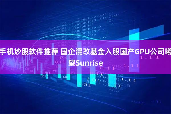 手机炒股软件推荐 国企混改基金入股国产GPU公司曦望Sunrise